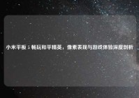 小米平板 5 畅玩和平精英，像素表现与游戏体验深度剖析