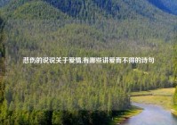 悲伤的说说关于爱情,有哪些讲爱而不得的诗句