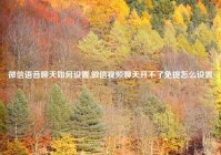 微信语音聊天如何设置,微信视频聊天开不了免提怎么设置