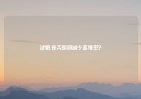 试婚,是否能够减少离婚率？