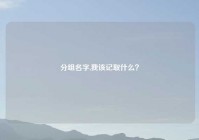 分组名字,我该记取什么？