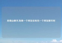 苏锦山聊天,如果一个网友在和另一个网友聊天时