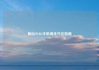 畅玩PUBG手机端全方位指南