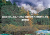 遇到心仪的人怎么开口聊天,有哪些幽默的开场白可以聊出感觉来呢