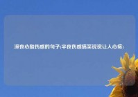 深夜心酸伤感的句子(半夜伤感搞笑说说让人心疼)
