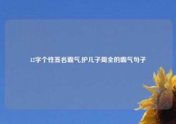 12字个性签名霸气,护儿子周全的霸气句子
