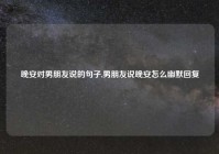 晚安对男朋友说的句子,男朋友说晚安怎么幽默回复