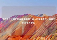 父母同儿女聊天的成语,形容两个老人不是夫妻在一起聊天的成语有那些