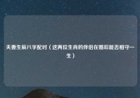 夫妻生辰八字配对（这两位生肖的伴侣在婚后能否相守一生）