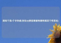 简短个签6个字伤感(你在QQ微信里都有哪些搞笑个性签名)