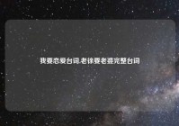 我要恋爱台词,老徐要老婆完整台词