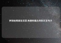 梦到给男朋友买茶,有哪些偏古风的文艺句子