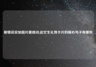 爱情说说加图片要感动,送女生礼物卡片的暖心句子有哪些