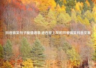抖音搞笑句子爱情语录,适合早上发的可爱搞笑抖音文案