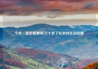 今年一定会脱单吗,三十岁了在农村还没结婚