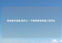 谈恋爱学渣配,喜欢上一个即将高考的高三的学长