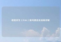 绝地求生（PUBG）账号激活全流程详解