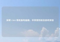 探索 CSGO 单机版电脑端，尽享独特射击游戏体验