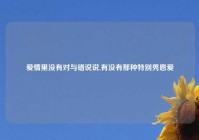 爱情里没有对与错说说,有没有那种特别秀恩爱