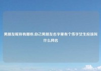 男朋友昵称有哪些,自己男朋友名字里有个伟字女生应该叫什么网名