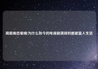 周震南恋爱观,为什么如今的电视剧演绎的都是富人生活