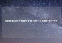 咸阳脱单公众号有哪些平台,对倾一世柔情的出下半句