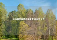 没结果的爱情放手说说,没有签工作