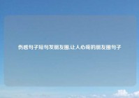 伤感句子短句发朋友圈,让人心疼的朋友圈句子