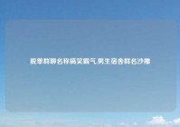 脱单群聊名称搞笑霸气,男生宿舍群名沙雕