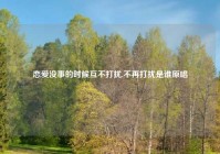 恋爱没事的时候互不打扰,不再打扰是谁原唱