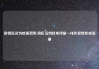 爱情说说伤感版剪辑,前后话倒过来读是一样的爱情伤感语录