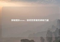 探秘黑队steam，游戏世界里的神秘力量