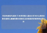 失恋伤感短句,相处了3年多的情人提出分手为什么我的心里会是那么痛痛的撕心裂肺无法控制真的好难熬我该怎么办