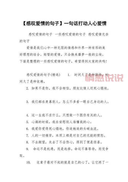 每日情感语录说说:感动你心的文字