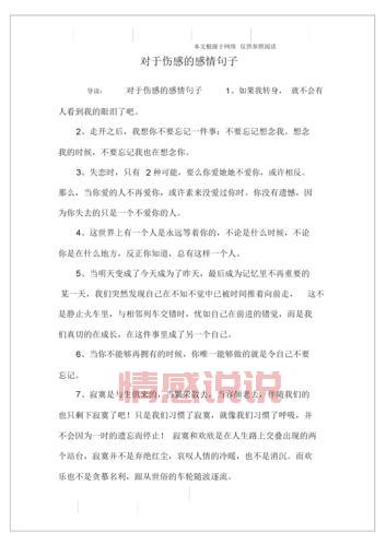 感情中最伤感的时刻:情感说说精选合集