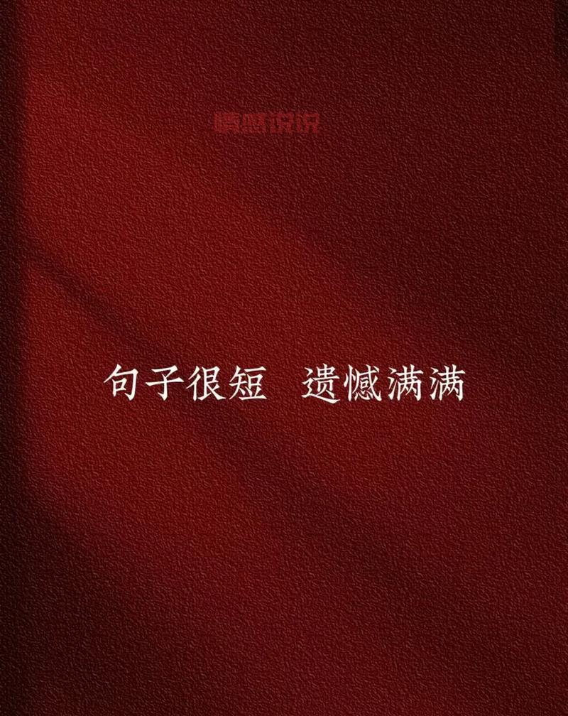 抖音情感语录说说短句:一段爱情,一生的遗憾