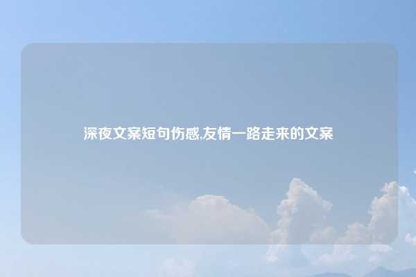 深夜文案短句伤感,友情一路走来的文案
