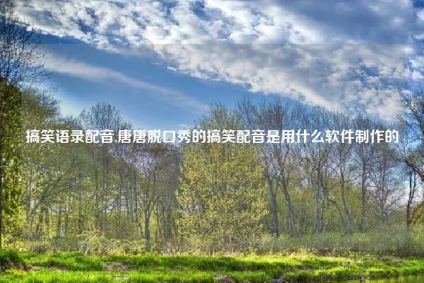 搞笑语录配音,唐唐脱口秀的搞笑配音是用什么软件制作的