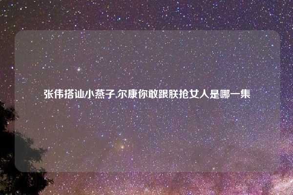 张伟搭讪小燕子,尔康你敢跟朕抢女人是哪一集