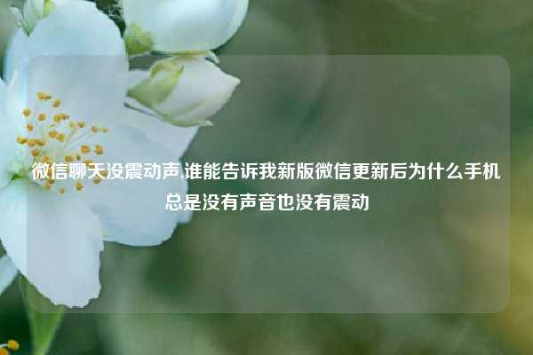微信聊天没震动声,谁能告诉我新版微信更新后为什么手机总是没有声音也没有震动