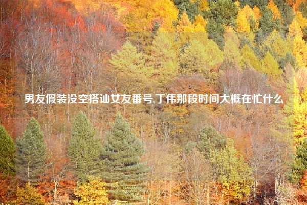 男友假装没空搭讪女友番号,丁伟那段时间大概在忙什么