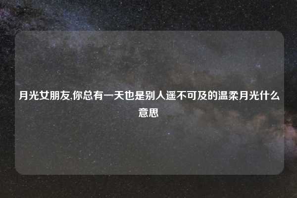 月光女朋友,你总有一天也是别人遥不可及的温柔月光什么意思