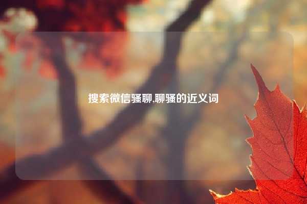 搜索微信骚聊,聊骚的近义词