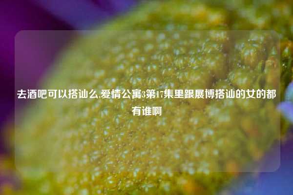 去酒吧可以搭讪么,爱情公寓3第17集里跟展博搭讪的女的都有谁啊