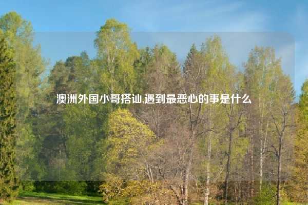 澳洲外国小哥搭讪,遇到最恶心的事是什么