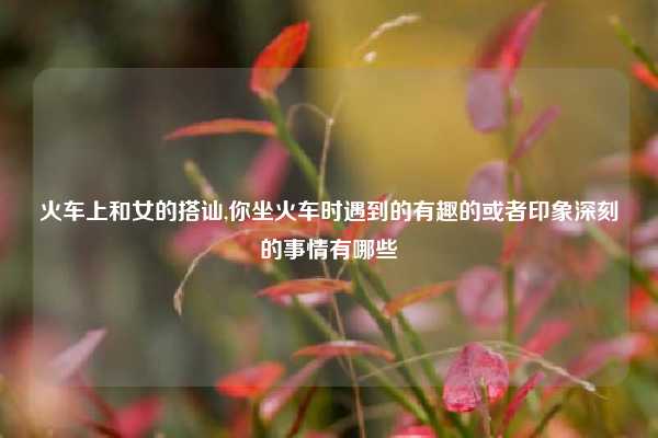 火车上和女的搭讪,你坐火车时遇到的有趣的或者印象深刻的事情有哪些