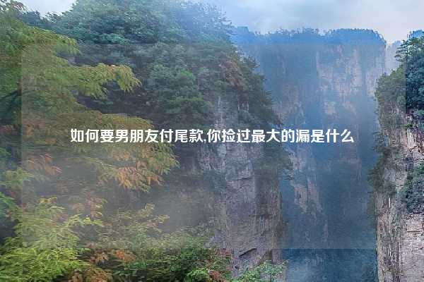 如何要男朋友付尾款,你捡过最大的漏是什么
