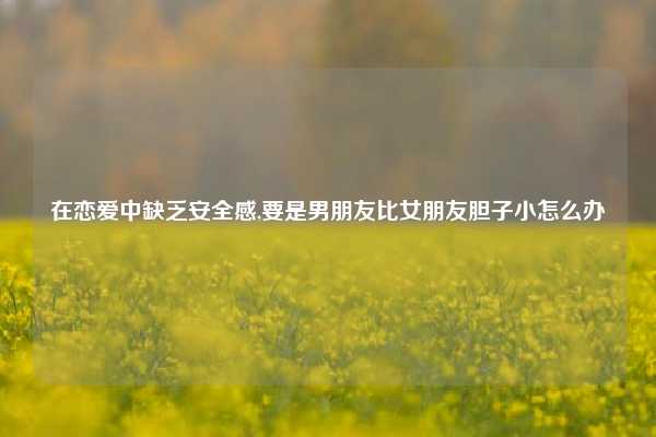 在恋爱中缺乏安全感,要是男朋友比女朋友胆子小怎么办