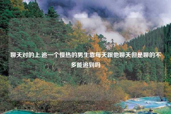 聊天对的上,追一个慢热的男生靠每天跟他聊天但是聊的不多能追到吗