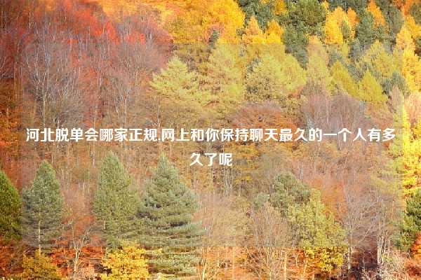 河北脱单会哪家正规,网上和你保持聊天最久的一个人有多久了呢